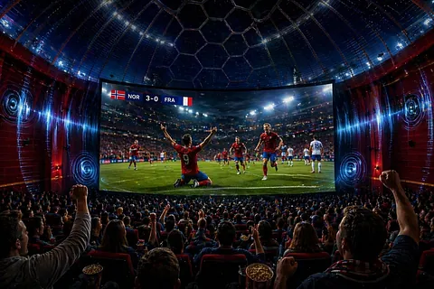 Fotball på storskjerm i kinosal